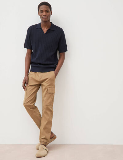 Pantalon battle bas resserr&eacute; vert kaki homme