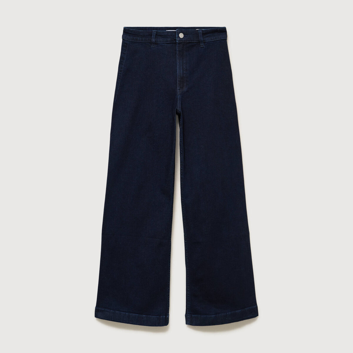 Jeans large taille haute denim brut rinse femme