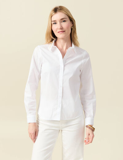 Chemise manches longues ecru femme