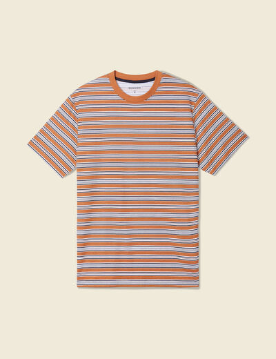 T-shirt manches courtes marron clair homme