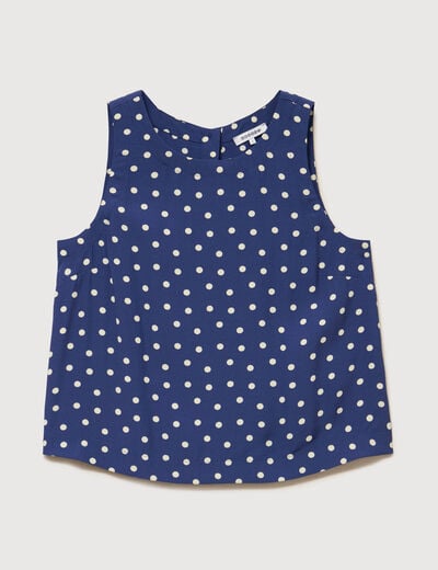 Top sans manches bleu marine femme