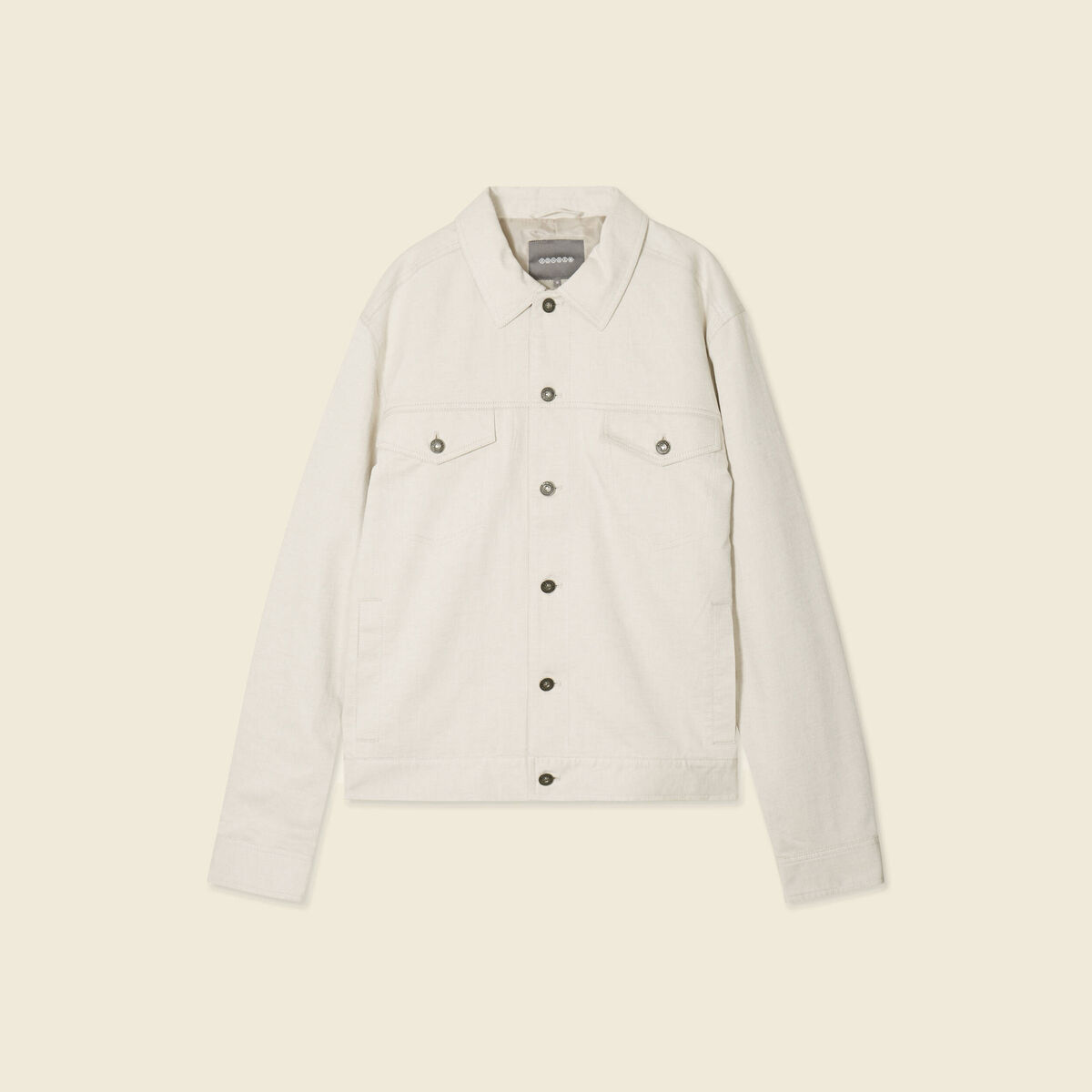 Veste boutonnée sable homme