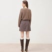 Mini-jupe droite courte marron femme