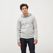 Sweat &agrave; capuche manches longues gris clair homme