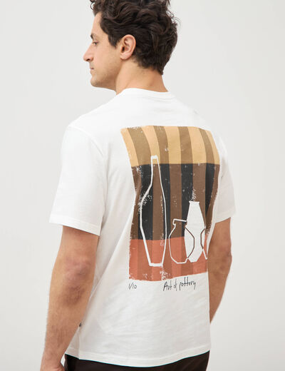 T-shirt en coton ecru homme