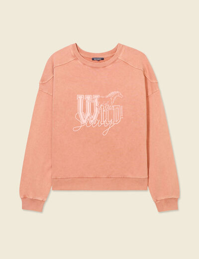 Sweat manches longues rose femme