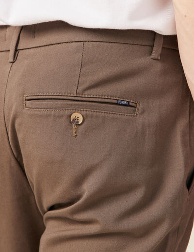 Pantalon chino 7/8ème taupe homme