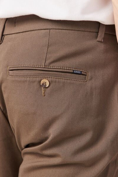 Pantalon chino 7/8ème taupe homme