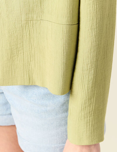 Veste esprit blazer fluide vert olive femme