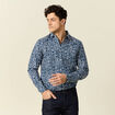 Chemise manches longues bleu homme