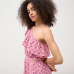 Robe one shoulder sans manches multicolore femme