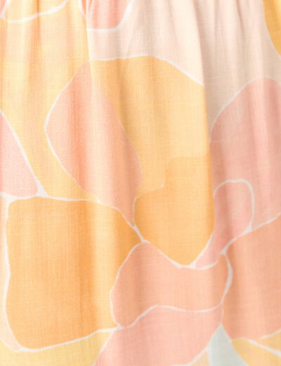 Robe longue évasée à bretelles orange clair femme