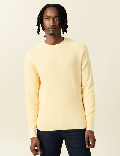 Pull éco-responsable jaune homme