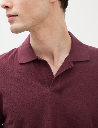 Polo manches courtes prune homme