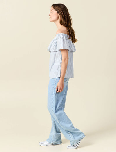 Blouse manches courtes ecru femme