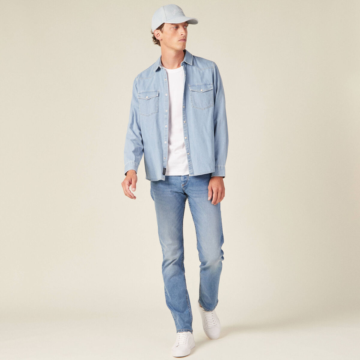 Jeans straight denim used homme