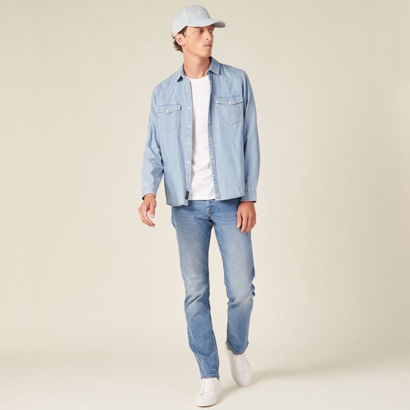 jeans straight denim used homme Jeans straight denim used homme