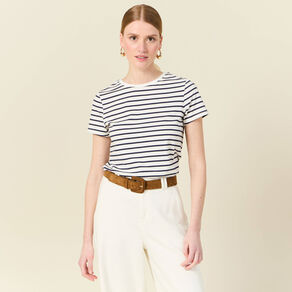 T-shirt manches courtes ecru femme