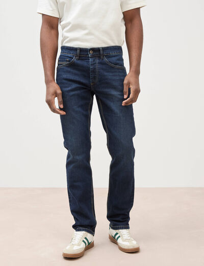 Jeans straight longueur 34 denim brut homme