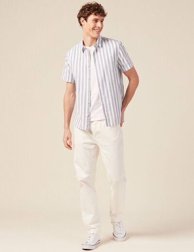 Chemise manches courtes bleu gris homme