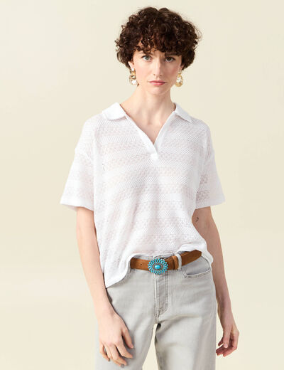 T-shirt manches courtes blanc femme