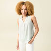 Blouse sans manches vert olive femme