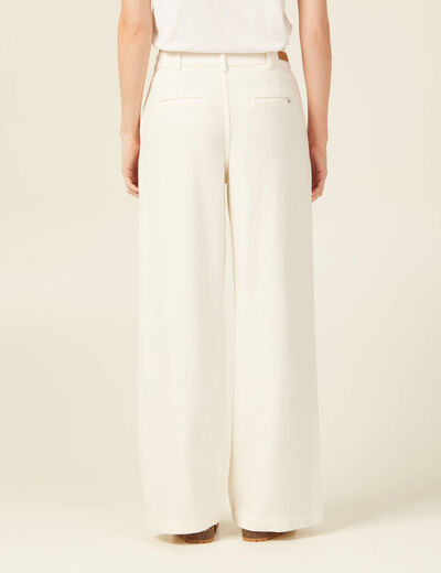 Jeans flare taille haute creme femme