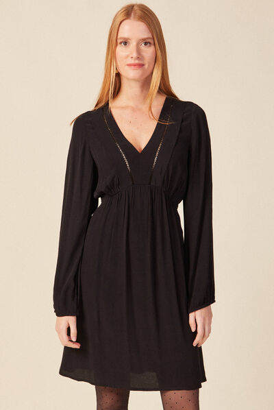 Robe trapèze éco-responsable noir femme