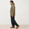 Parka longue droite &agrave; capuche taupe homme
