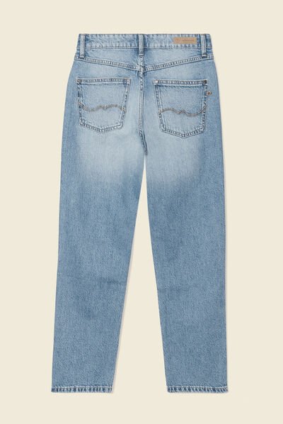 Jeans straight 5 poches denim used femme
