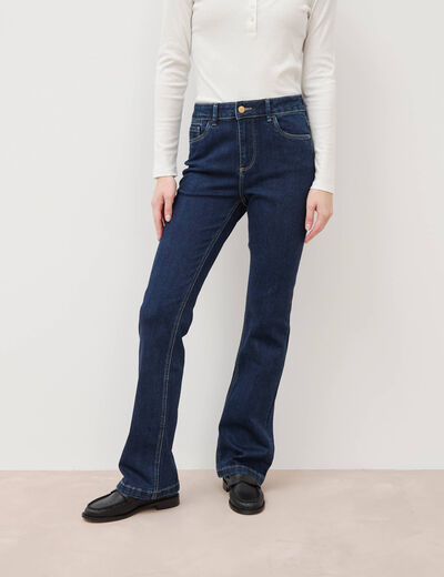 Jeans bootcut taille haute denim brut femme