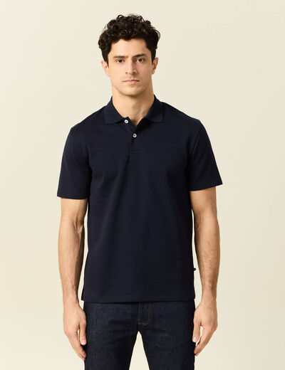 Polo manches courtes bleu marine homme