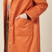 Parka droite à capuche doublée orange foncé femme