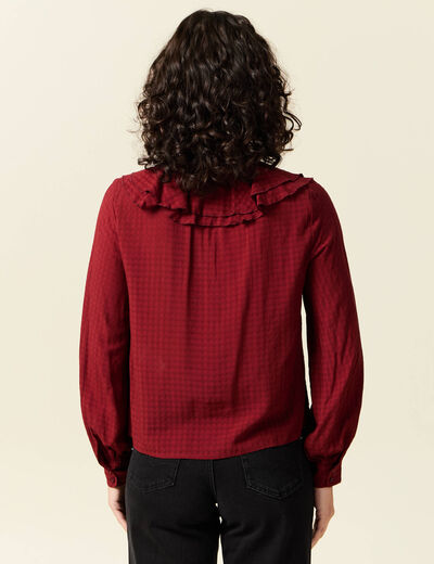 Blouse manches longues rouge foncé femme