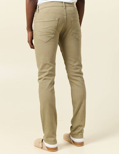 Jeans éco-responsable straight vert kaki homme