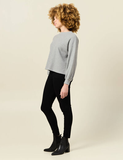 Sweat manches longues oversize gris femme