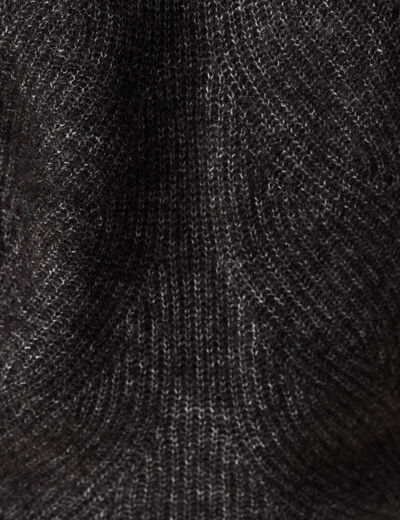 Pull manches longues ajouré noir femme