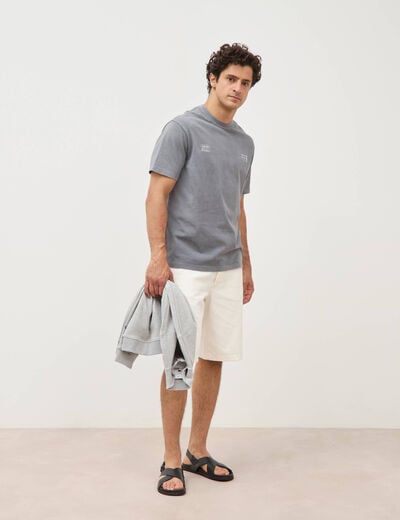 T-shirt en coton manches courtes gris homme