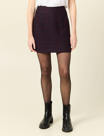Jupe droite bleu marine femme