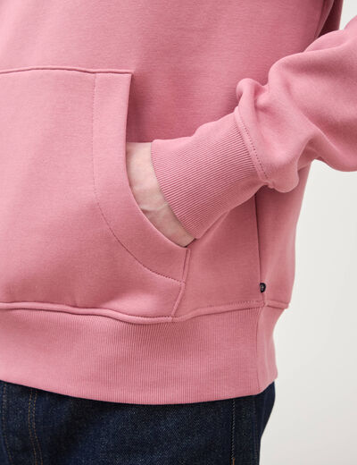 Sweat &agrave; capuche vieux rose homme
