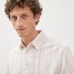 Col en maille coton manches courtes ecru homme
