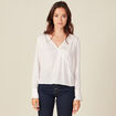 Blouse satin éco-responsable ecru femme
