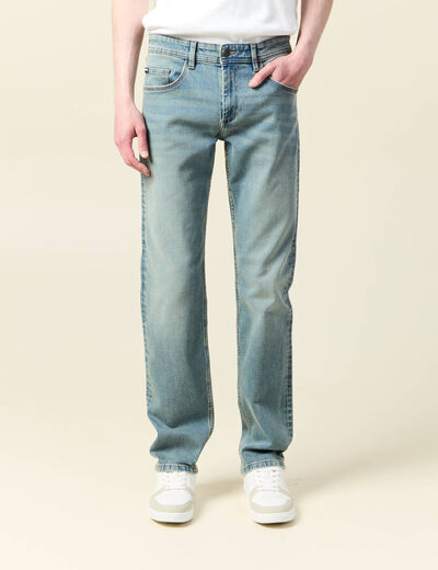Jeans straight longueur 34 denim denim dirty homme