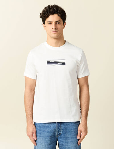 T-shirt manches courtes ecru homme