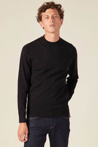 Pull manches longues noir homme
