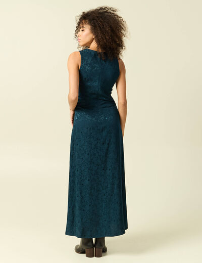 Robe sans manches bleu fonc&eacute; femme