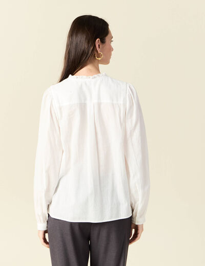 Chemise manches longues ecru femme