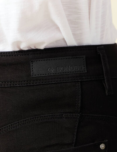 Jeans skinny push up 7/8ème denim noir femme