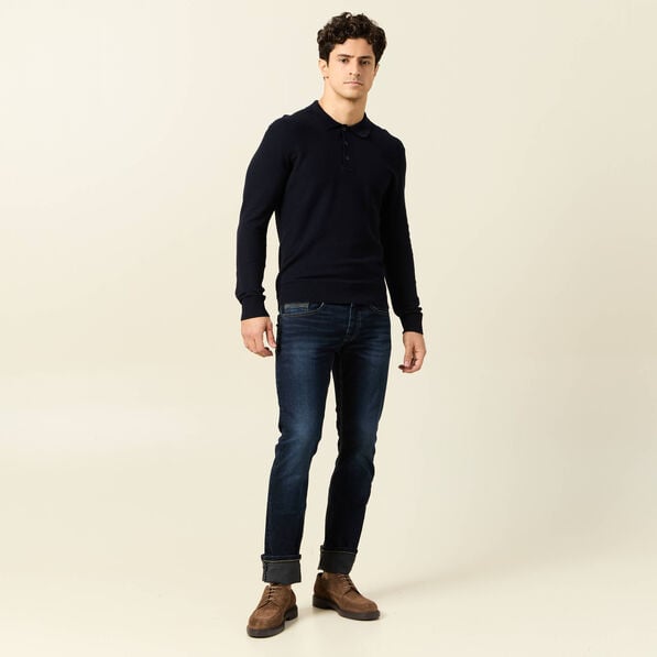 polo manches longues bleu marine homme Polo manches longues bleu marine homme
