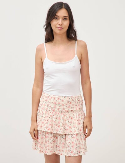 Mini-jupe taille haute fluide noir femme